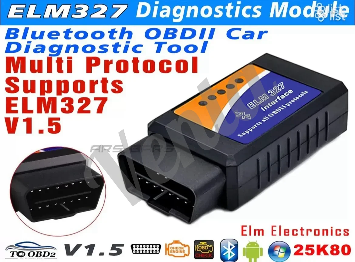ELM327 V1.5 Bluetooth ավտո սքաներ OBD2 գործիք սխալների ջնջման համար